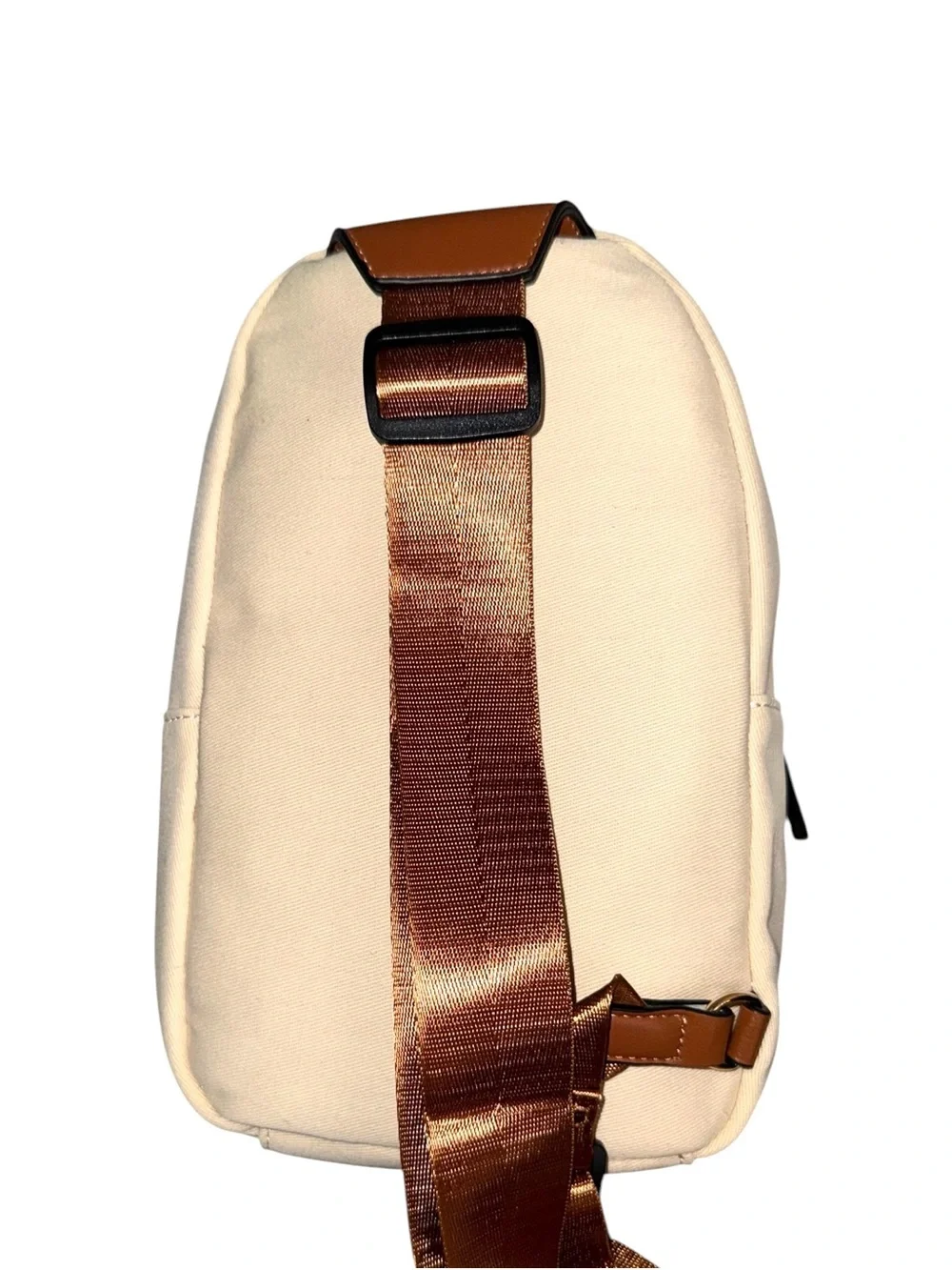LOUME Beautiful Cream & Copper Sling Bag w/Coin Purse Bag Charm - NWT